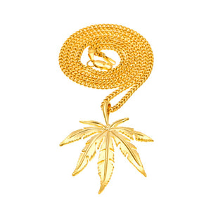 Weed Gold Colored Figaro Chain