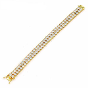 Double Layer Iced Out Tennis Bracelet