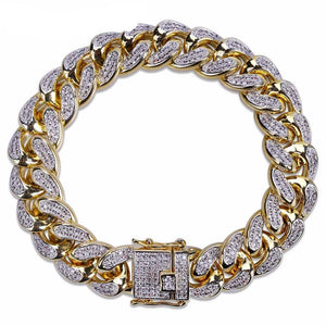 Iced Out White Diamond Link Bracelet