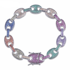 Iced Out Rainbow Link Bracelet