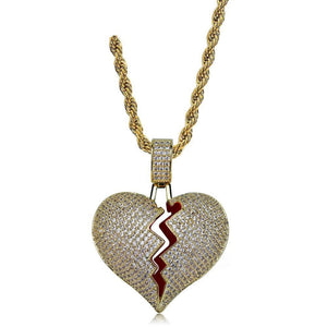 Broken Heart Iced Out Chain