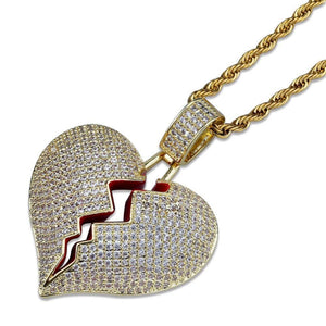 Broken Heart Iced Out Chain