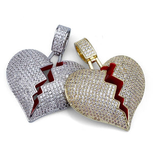 Broken Heart Iced Out Chain