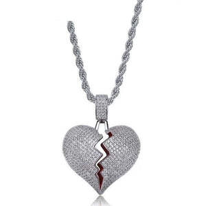 Broken Heart Iced Out Chain