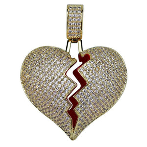 Broken Heart Iced Out Chain