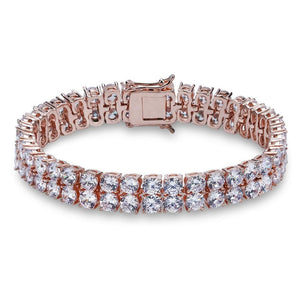 Double Layer Iced Out Tennis Bracelet