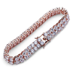 Double Layer Iced Out Tennis Bracelet